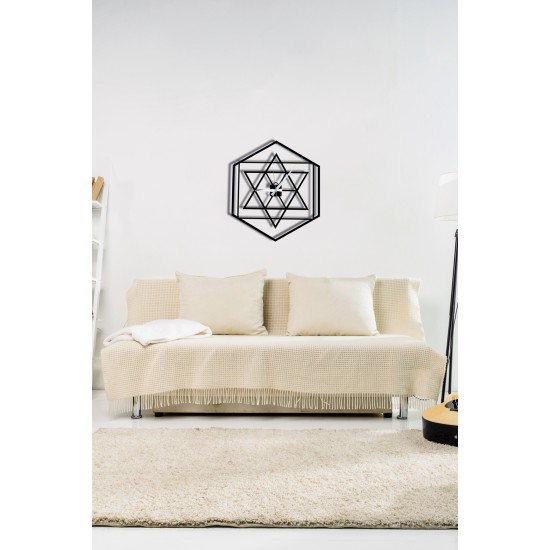 Geometrik Stil Dekoratif Mdf Duvar Saati