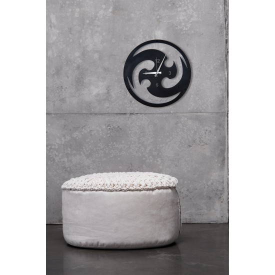 Dekoratif Mdf Duvar Saati Siyah 48 cm