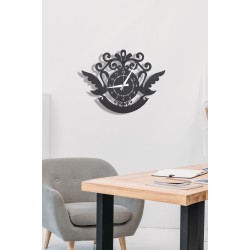 Kuğu Desenli Dekoratif Mdf Duvar Saati