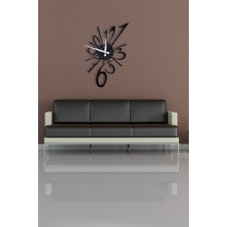 Dekoratif Mdf Duvar Saati,Siyah Boy 48 x 48 cm