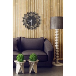 Çiçek Motif Dekoratif Mdf Duvar Saati