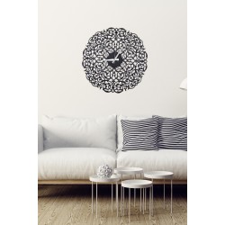 Dekoratif Mdf Duvar Saati,Siyah Stil Boy 48 X 48 Cm