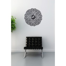 Dekoratif Mdf Duvar Saati,Siyah Stil Boy 48 X 48 Cm