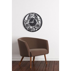Kuş Figürlü Dekoratif Metal Duvar Saati
